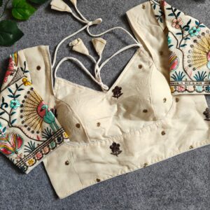 Ivory Grace Embroidered Readymade Blouse