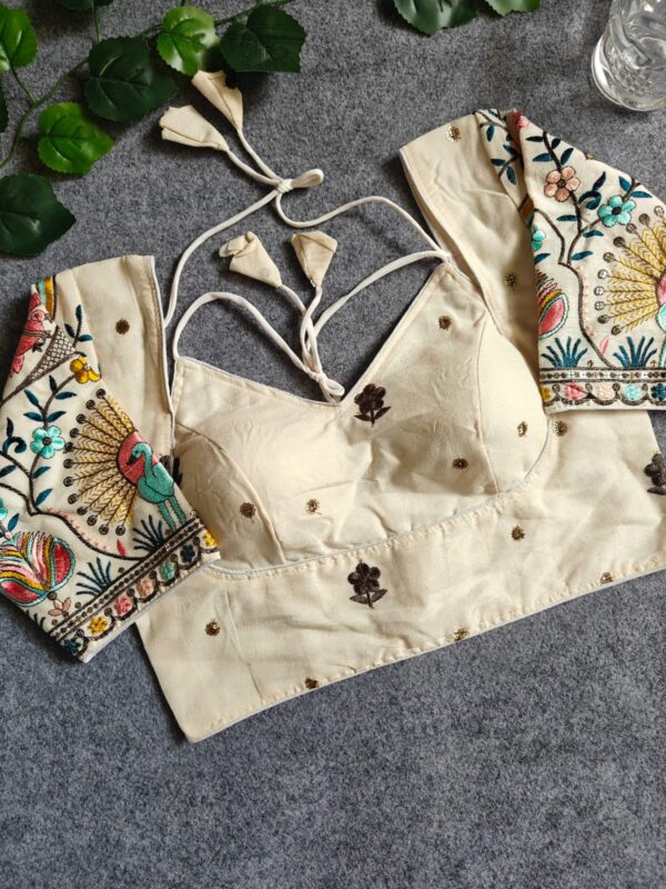 Ivory Grace Embroidered Readymade Blouse