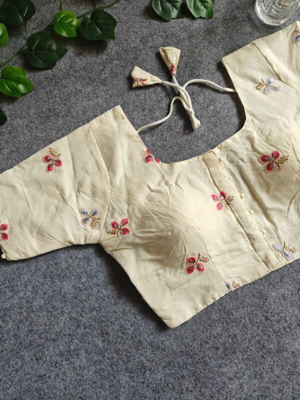 Off-White Embroidered Designer Stitched Blouse