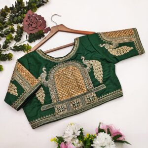 Emerald Envy Bridal Handwork Blouse