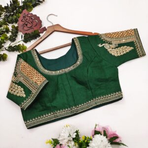 Emerald Envy Bridal Handwork Blouse - Image 2