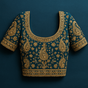 Sapphire Elegance Bridal Blouse - Image 2