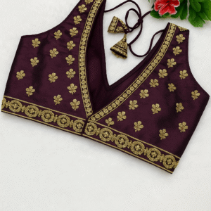 Embroidered Silk Blouse With Attach Sleeves - Image 10