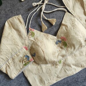 Ganpati Fab Pure Khadi Cotton Fabric Blouse - Image 2