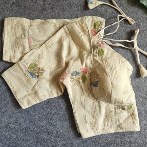 Ganpati Fab Pure Khadi Cotton Fabric Blouse - Image 3