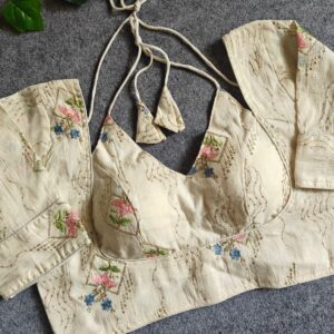 Ganpati Fab Pure Khadi Cotton Fabric Blouse - Image 4