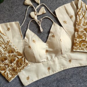 Pure Khadi Cotton Embroidered Top - Image 4