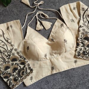 Pure Khadi Cotton Embroidered Top - Image 2
