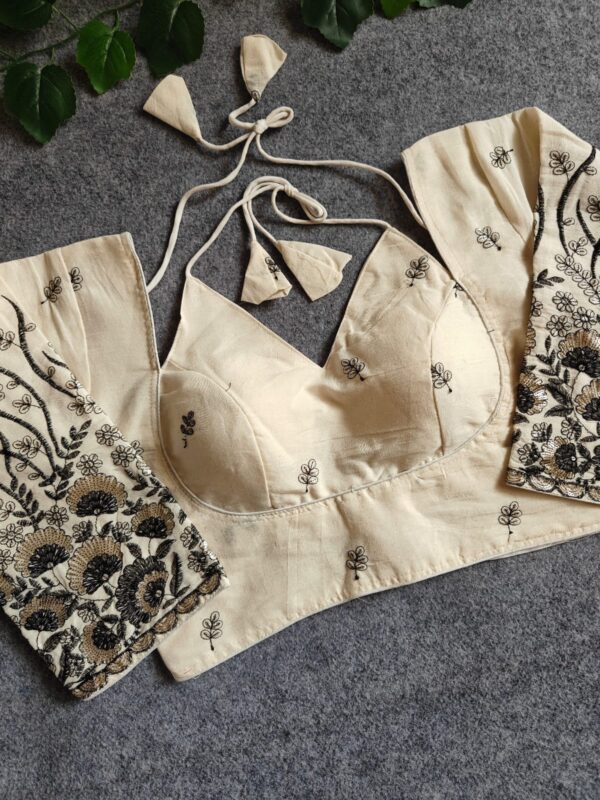 Pure Khadi Cotton Embroidered Top