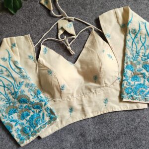 Pure Khadi Cotton Embroidered Top - Image 3