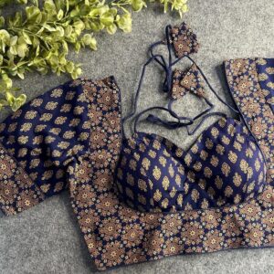 Elegant Ajrak Cotton Blouse - Image 3