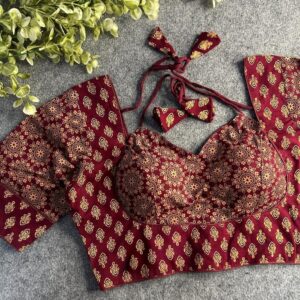 Pure Ajrk Cotton Elbow Sleeve Blouse - Image 3