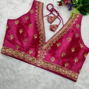 Embroidered Silk Blouse With Attach Sleeves - Image 4
