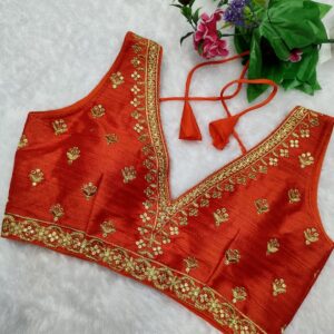 Embroidered Silk Blouse With Attach Sleeves - Image 5