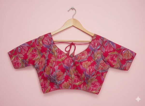 Elegant Printed Blouse – Floral Beauty
